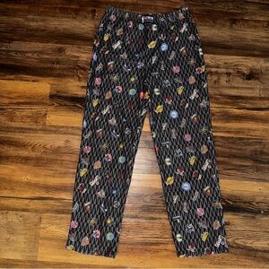 Unk Men's Patterned Pants - Black with Multicolor Accents
